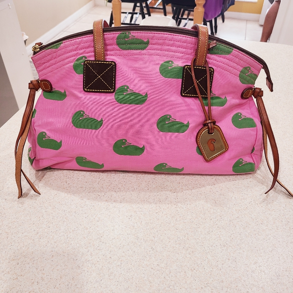 Dooney & Bourke Pink and Green Shoulder Bag